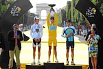 Andy Schleck sur le podium du Tour de France 2009